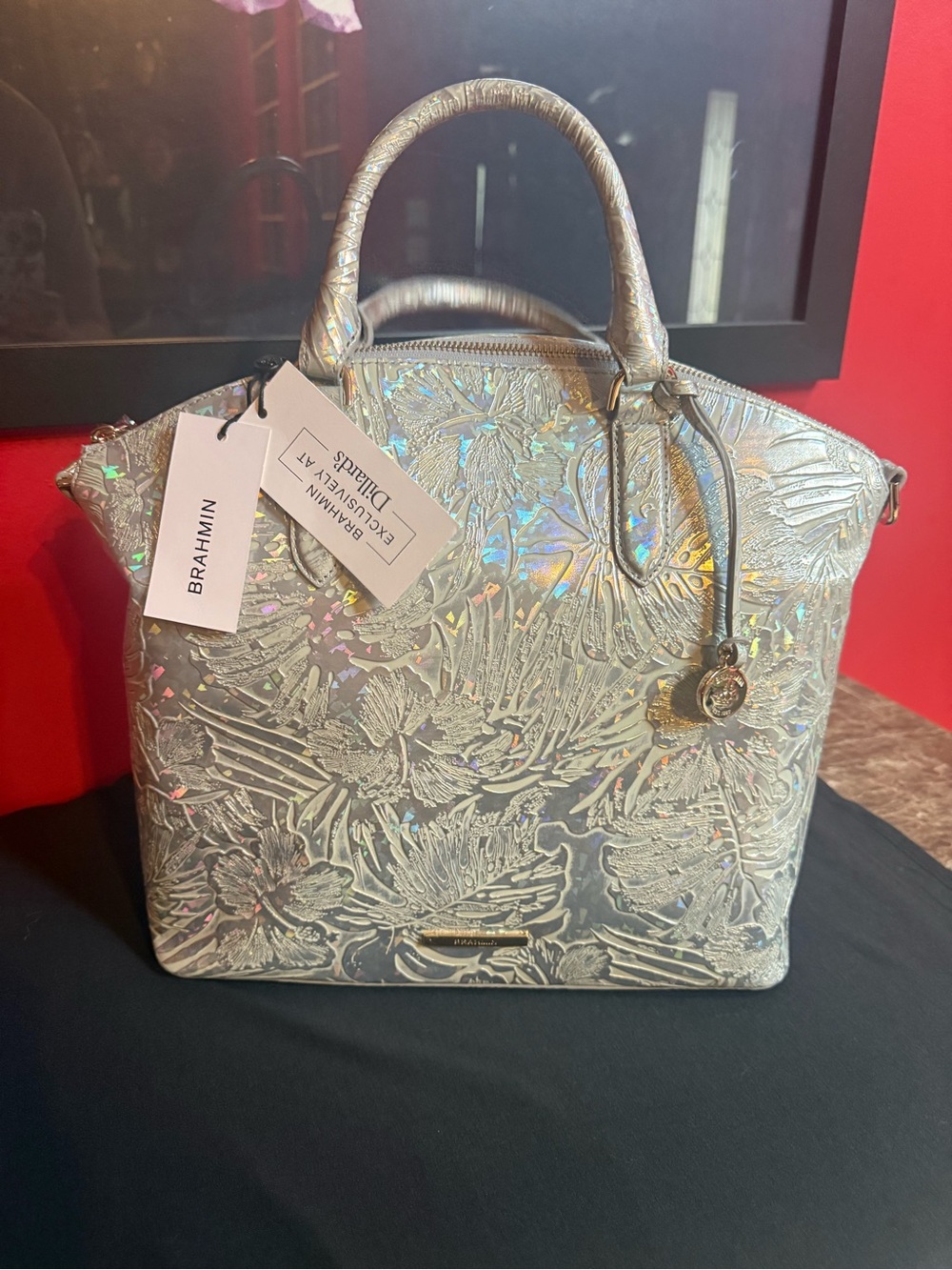 NWT, Brahman large Duxbury satchel , Silver Serenade